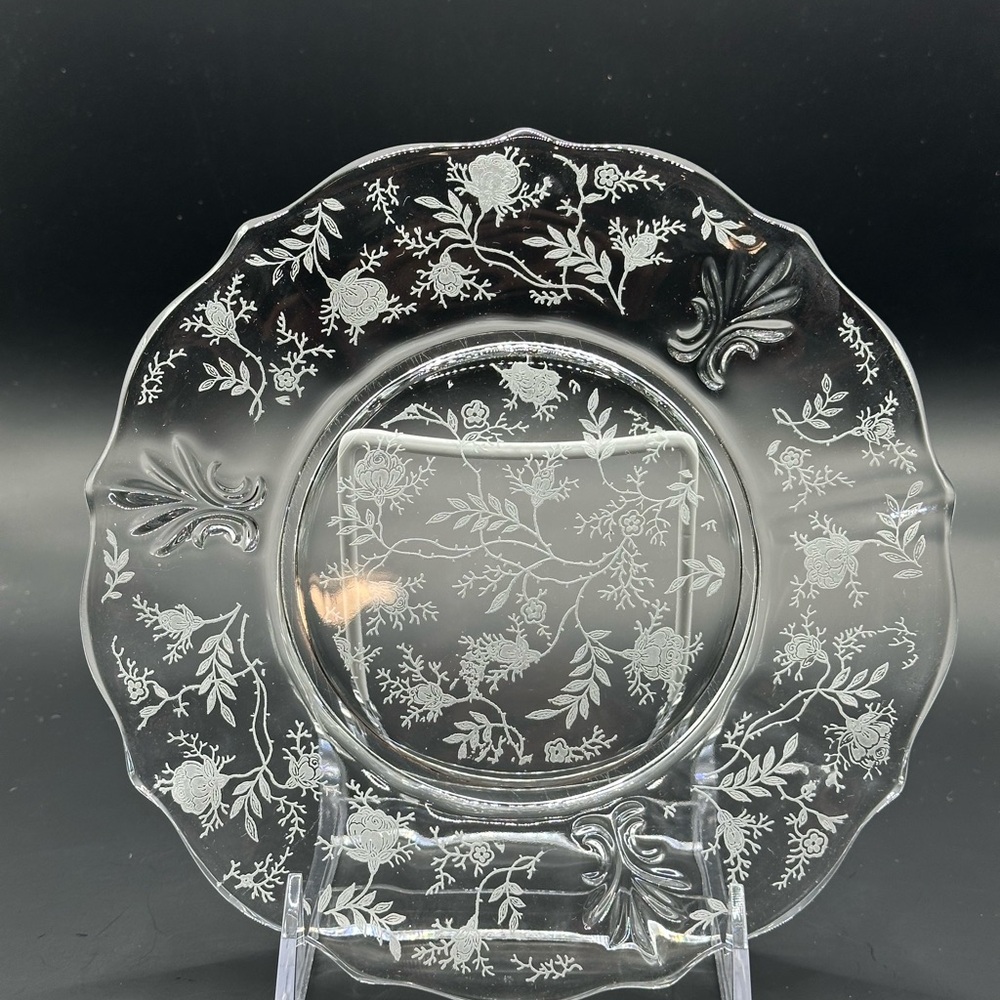 Elegant Fostoria Chintz 7-1/2” Luncheon/Salad Plate.  9 available.
